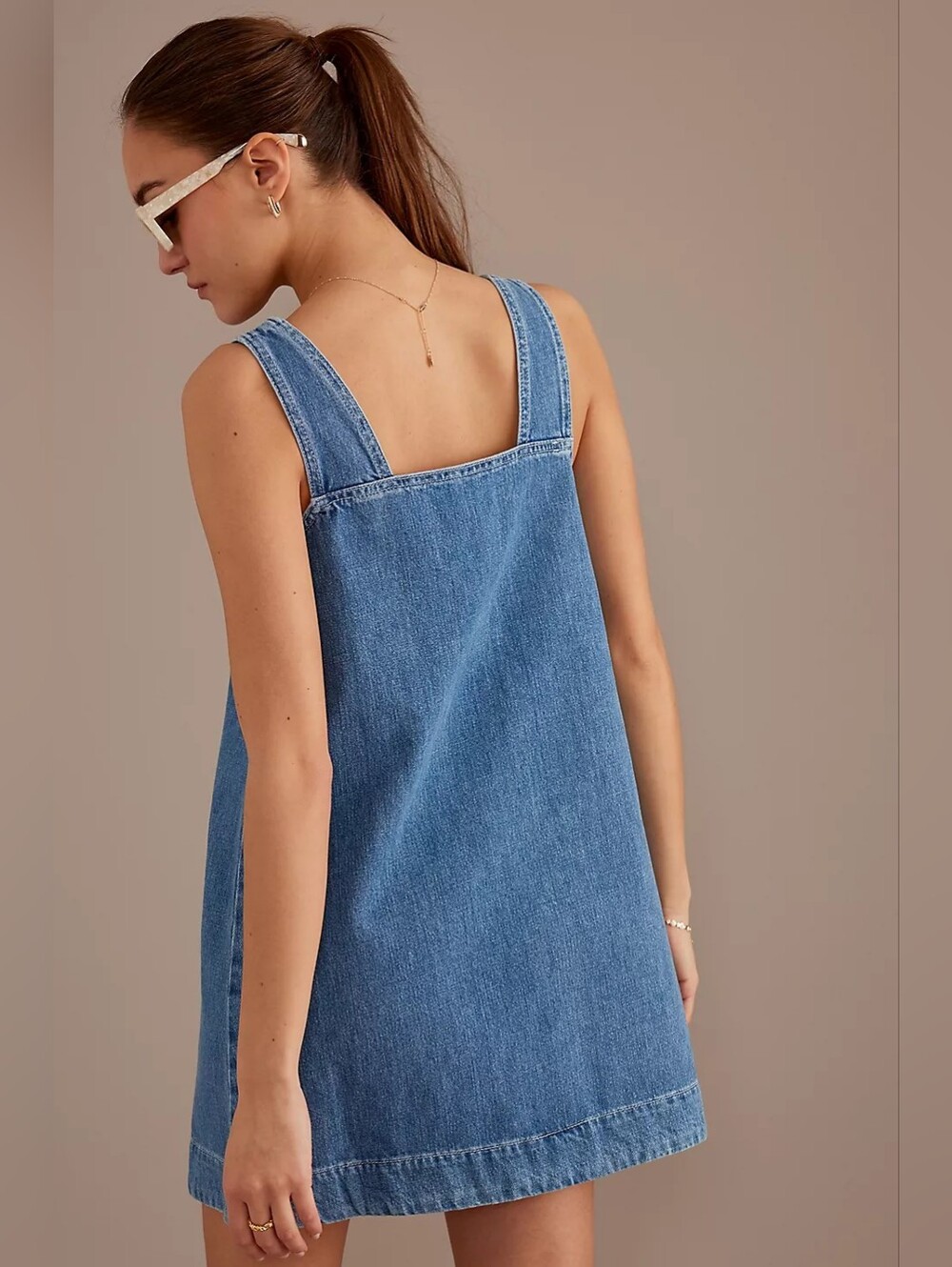 Damson Madder Nancy Denim Pinafore Mini Dress EU Size 8/ US Size 4 - Picture 3 of 11